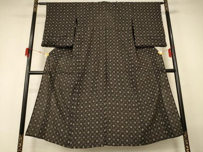 平和屋着物＊夏物 小紋 紗 絣文 AABH3923jd