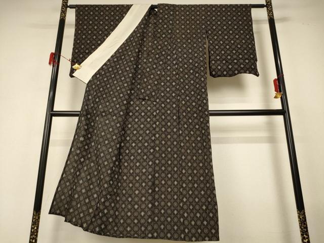 平和屋着物＊夏物　小紋　紗　絣文　AABH3923jd 平和屋着物＊夏物 小紋 紗 絣文 AABH3923jd