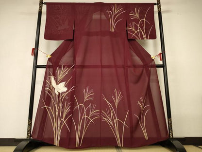 平和屋着物＊夏物 訪問着 絽 花鳥文 正絹 逸品 AABH3925jd