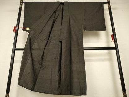 平和屋着物＊夏物 男性 紗紬 絣柄 正絹 逸品 AABH3926jd