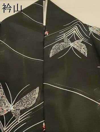 平和屋着物＊夏物 小紋 絽 舞蝶文 洗える着物 AABH3928jd