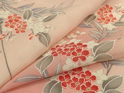 平和屋着物＊夏物 小紋 絽 草花文 暈し染め 正絹 逸品 AABH3933jd