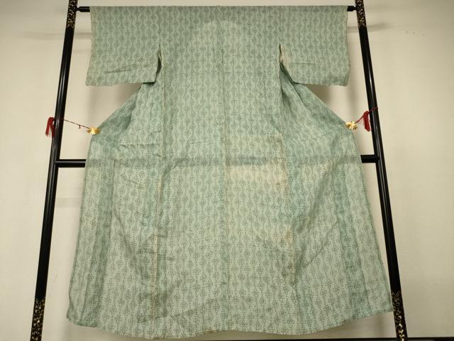 平和屋着物＊夏物 小千谷ちぢみ 幾何学花文 麻 逸品 AABH3937jd