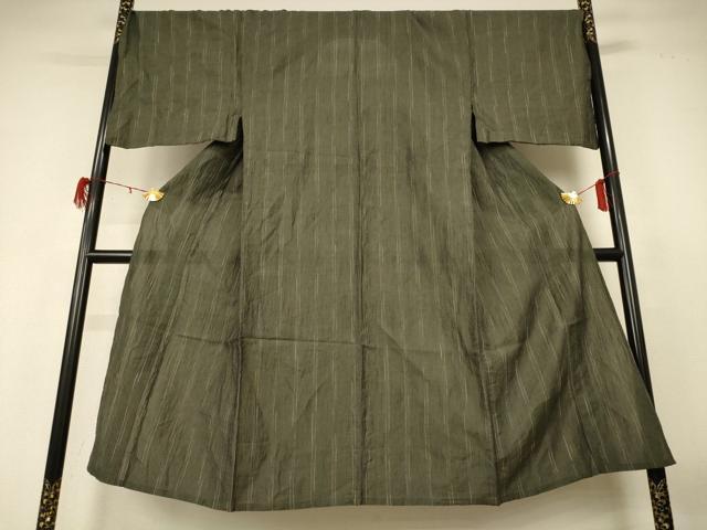 平和屋着物＊夏物 男性 小紋 紗 間道 さんび謹製 キングサイズ 綿麻 AABH3938jd