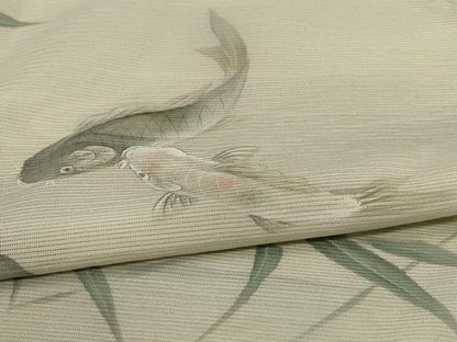 平和屋着物＊夏物 訪問着 絽 作家物 鯉 暈し染め 正絹 逸品 AABH3939jd