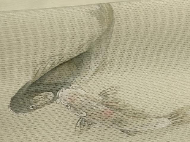 平和屋着物＊夏物 訪問着 絽 作家物 鯉 暈し染め 正絹 逸品 AABH3939jd