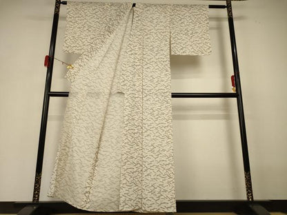 平和屋着物＊夏物 小紋 絽 矢羽文 洗える着物 AABH3941jd