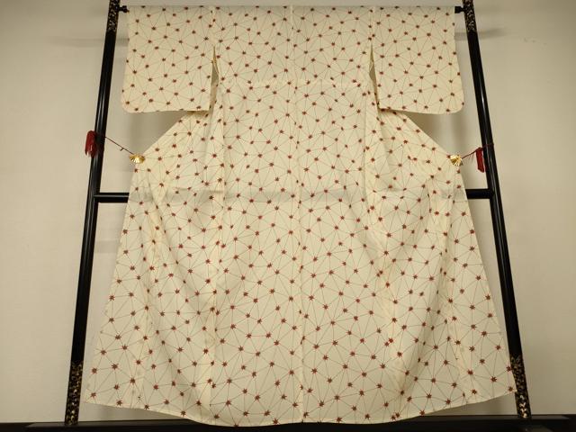 平和屋着物＊夏物 小紋 絽 幾何学文様 正絹 逸品 AABH3943jd
