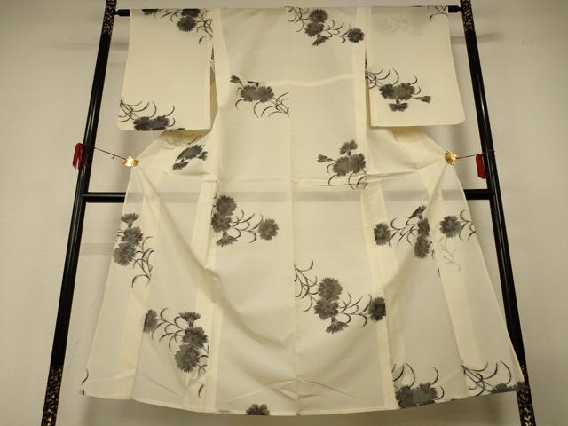 平和屋着物＊夏物 小紋 紗 草花文 正絹 逸品 AABH3944jd