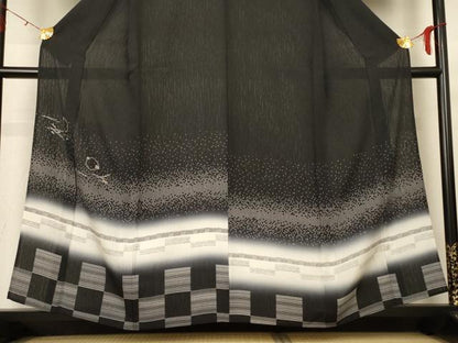 平和屋着物＊夏物 訪問着 変わり絽 雪輪市松文 暈し染め 正絹 逸品 AABH3947jd
