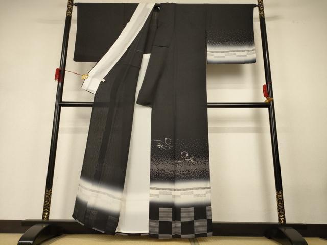 平和屋着物＊夏物 訪問着 変わり絽 雪輪市松文 暈し染め 正絹