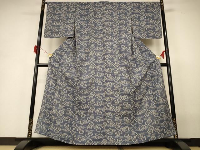 平和屋着物＊夏物 生紬 草花文 正絹 逸品 AABH3948jd