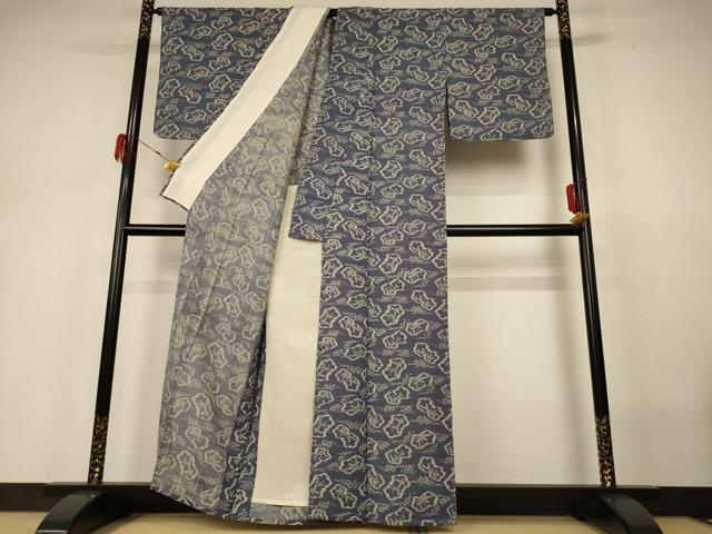 平和屋着物＊夏物 生紬 草花文 正絹 逸品 AABH3948jd