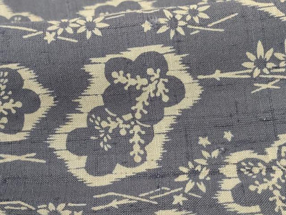 平和屋着物＊夏物 生紬 草花文 正絹 逸品 AABH3948jd