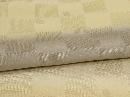 平和屋着物▽上質な小紋　単衣　市松舞花文　暈し染め　正絹　逸品　AABH3949jd