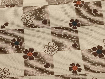 平和屋着物＊夏物 小紋 絽 市松舞花文 正絹 逸品 AABH3951jd