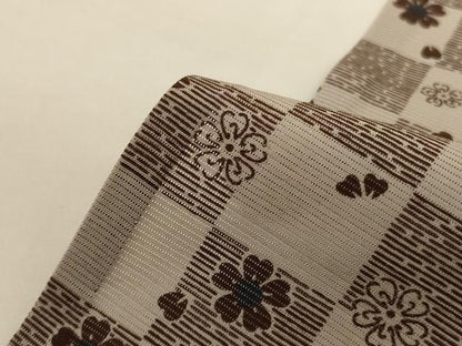 平和屋着物＊夏物 小紋 絽 市松舞花文 正絹 逸品 AABH3951jd