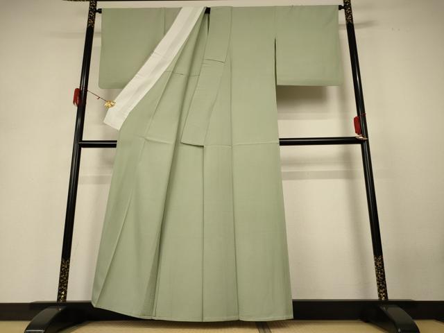 平和屋着物＊夏物 色無地 絽 若芽色 正絹 逸品 AABH3953jd