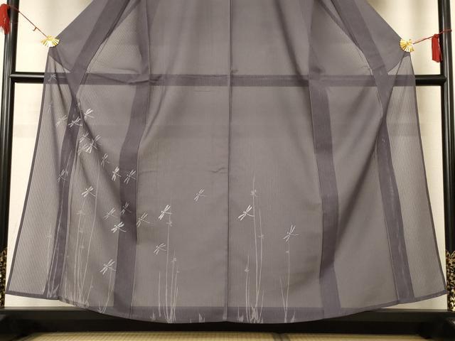 平和屋着物＊夏物 訪問着 紗 勝虫 銀糸 正絹 逸品 AABH3955jd
