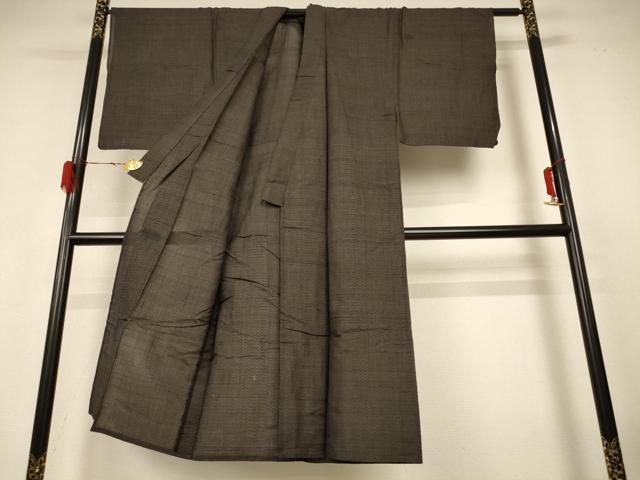 平和屋着物＊夏物 男性 紗紬 亀甲文 正絹 逸品 AABH3959jd