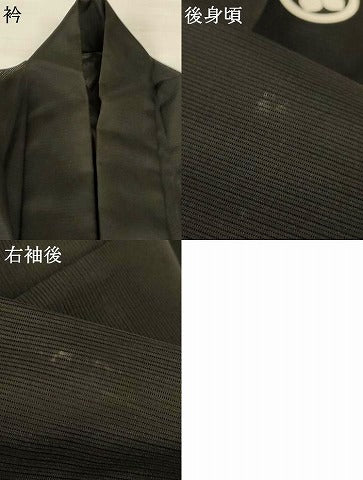 平和屋着物＊夏物　男性　黒紋付　絽　洗える着物　AABH3961jd