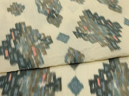 平和屋着物＊夏物 小紋 ちぢみ織 幾何学文様 正絹 逸品 AABH3965jd