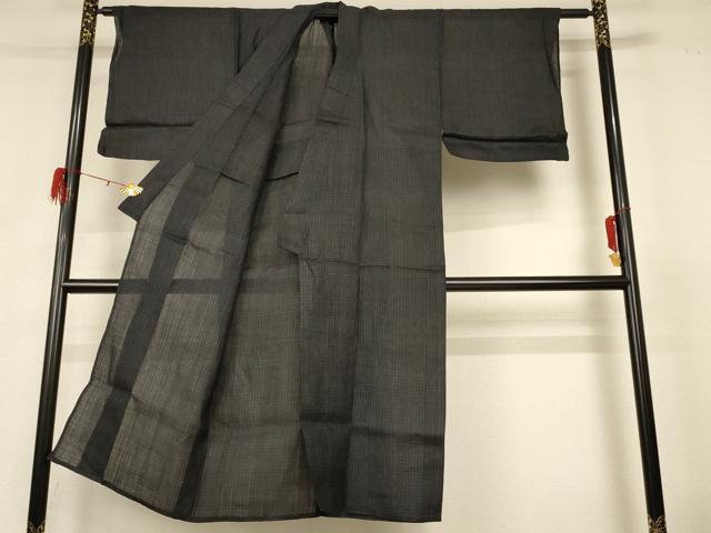 平和屋着物＊夏物　男性　重要無形文化財　本場宮古上布　絣柄　苧麻　逸品　AABH3966jd