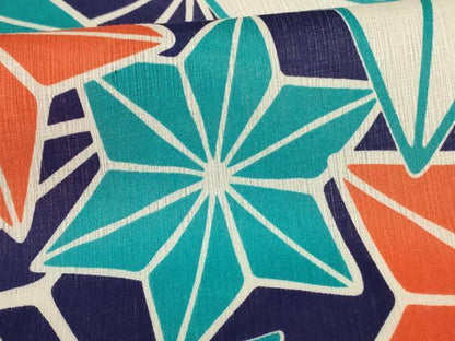平和屋着物＊夏物 小紋 紗 麻の葉文様 AABH3969jd