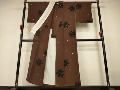 平和屋着物＊夏物 小紋 絽縮緬 舞花文 正絹 逸品 AABH3970jd