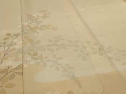 平和屋着物＊夏物　訪問着　絽　萩文　正絹　逸品　AABH3971jd