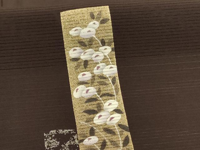 平和屋着物＊夏物 訪問着 絽 短冊草花文 金銀彩 正絹 逸品 AABH3974jd