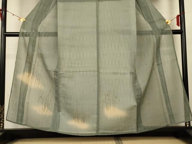 平和屋着物＊夏物　訪問着　変わり絽　木賊　暈し染め　銀彩　正絹　逸品　未使用　AABH3976jd