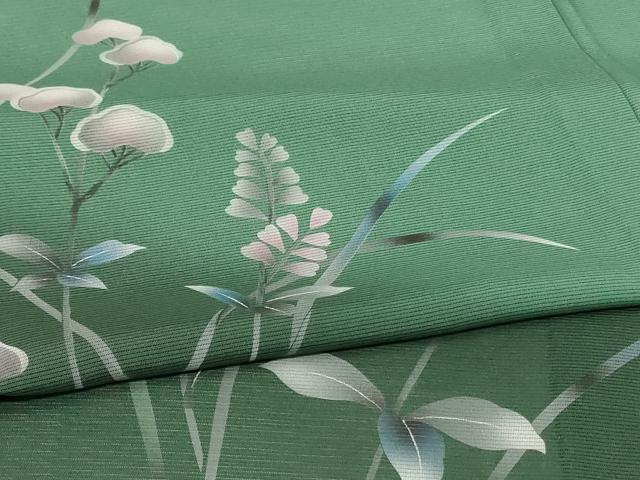 平和屋着物＊夏物 訪問着 絽 手描き 草花文 暈し染め ロング丈 正絹 逸品 AABH3977jd