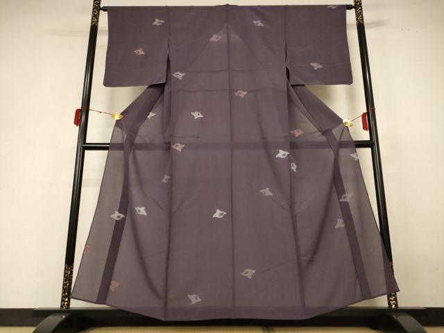 平和屋着物＊夏物　小紋　千鳥　銀糸　正絹　逸品　AABH3978jd 平和屋着物＊夏物 小紋 千鳥 銀糸 正絹 逸品 AABH3978jdの通販 by 平和