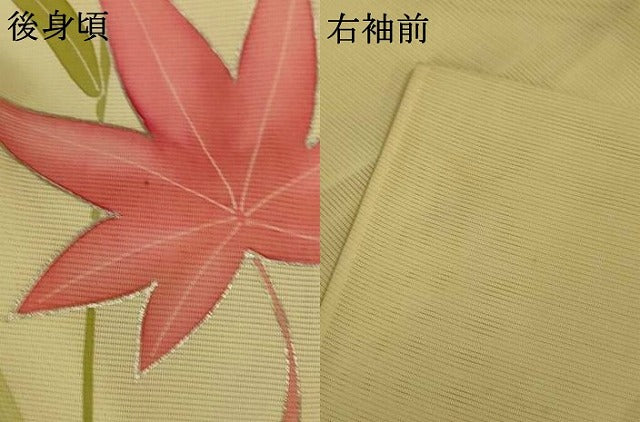 平和屋着物＊夏物 訪問着 絽 楓文 銀彩 正絹 逸品 AABH3979jd