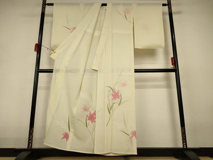 平和屋着物＊夏物 訪問着 絽 楓文 銀彩 正絹 逸品 AABH3979jd
