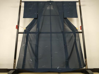 平和屋着物＊夏物 小紋 絽 芝 正絹 逸品 AABH3980jd