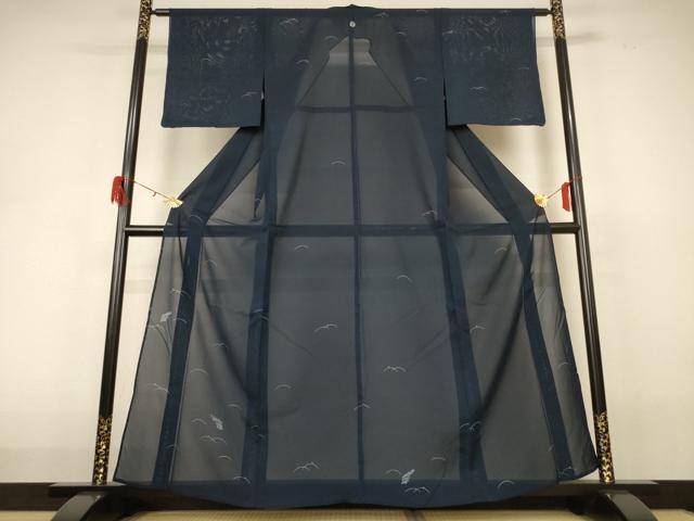 平和屋着物＊夏物 小紋 絽 芝 正絹 逸品 AABH3980jd