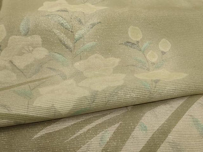 平和屋着物＊夏物 訪問着 絽 型染め 草花文 銀彩 正絹 逸品 AABH3981jd