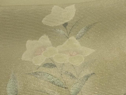 平和屋着物＊夏物 訪問着 絽 型染め 草花文 銀彩 正絹 逸品 AABH3981jd
