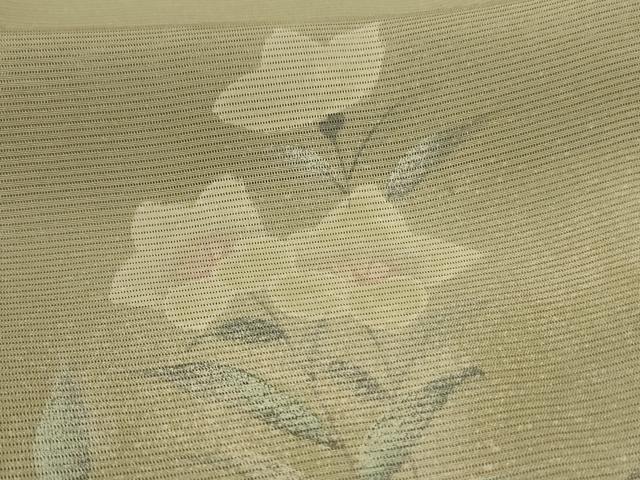平和屋着物＊夏物 訪問着 絽 型染め 草花文 銀彩 正絹 逸品 AABH3981jd