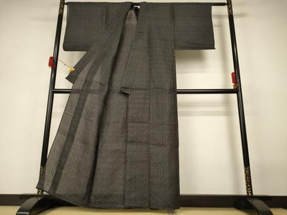 平和屋着物＊夏物 石川県指定無形文化財 能登上布 本麻手織上布 幾何学文様 麻 逸品 AABH3983jd