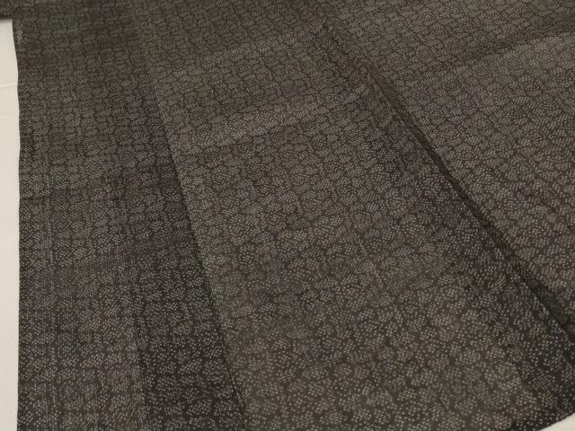 平和屋着物＊夏物 石川県指定無形文化財 能登上布 本麻手織上布 幾何学文様 麻 逸品 AABH3983jd