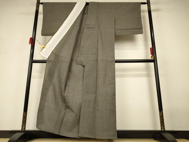 平和屋着物＊夏物 小千谷ちぢみ 霞文 麻 逸品 AABH3988jd