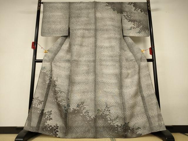 平和屋着物＊夏物 訪問着 紗 駒刺繍 萩文 正絹 逸品 AABH3989jd