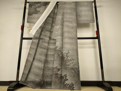 平和屋着物＊夏物 訪問着 紗 駒刺繍 萩文 正絹 逸品 AABH3989jd