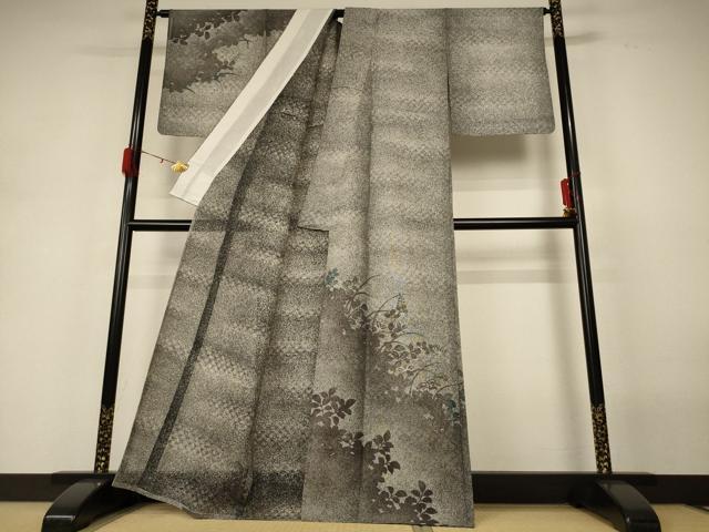平和屋着物＊夏物 訪問着 紗 駒刺繍 萩文 正絹 逸品 AABH3989jd