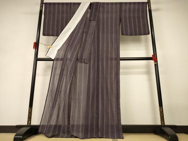 平和屋着物＊夏物 小紋 間道 洗える着物 AABH3991jd