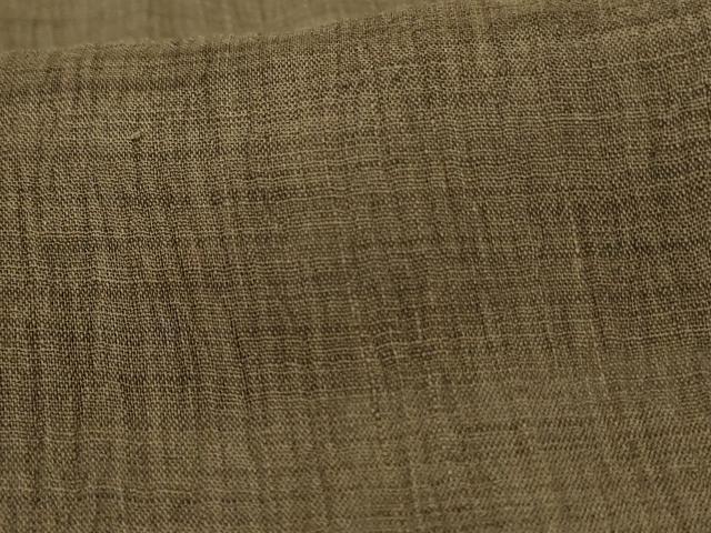 平和屋着物＊夏物 男性 色無地 小千谷ちぢみ 媚茶色 麻 逸品 AABH4002jd