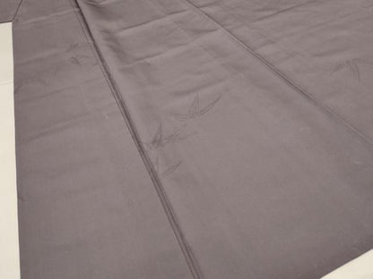 平和屋着物＊夏物 色無地 笹文紗 源氏鼠色 正絹 逸品 AABH4004jd